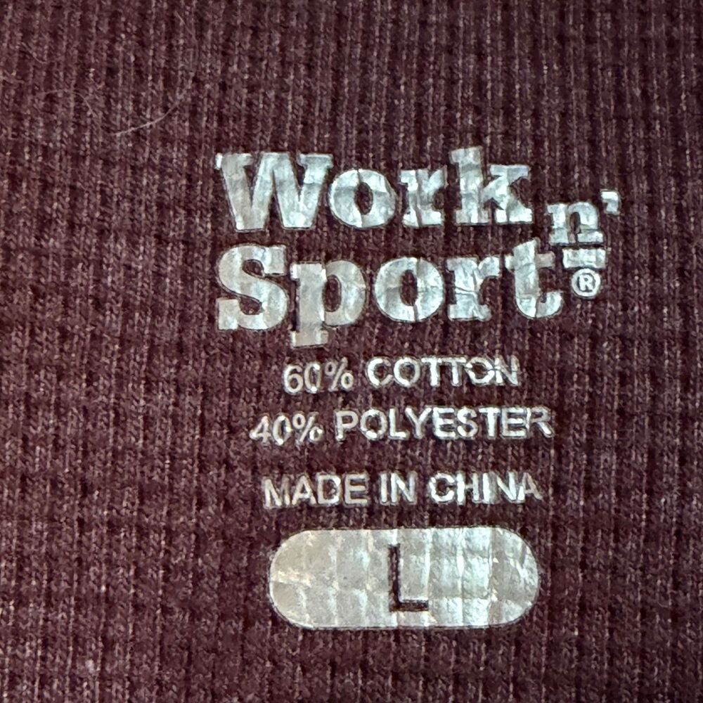 Work n’ Sport Bundle of 3 Men’s Large Waffle Knit Henley Shirts Long Sleeve - Picture 3 of 6